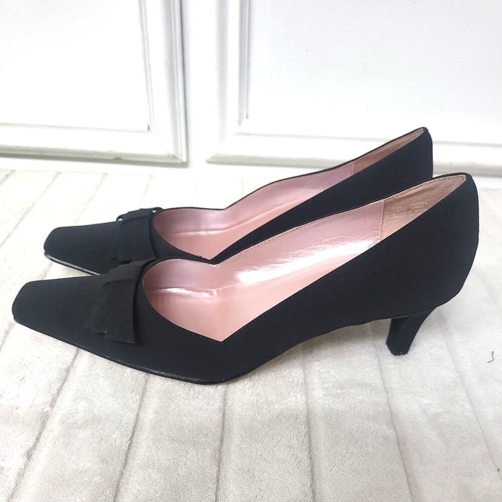 Madeline Eartha Black Fabric Heels - Size 9 M - Picture 2 of 10